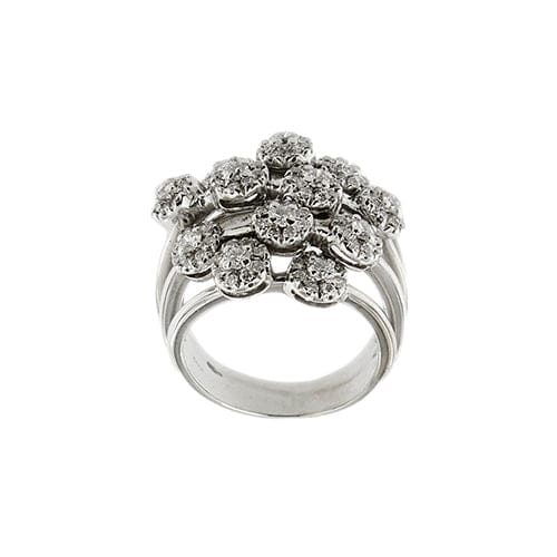 Bague Bague bouquet - Bague bandeau en or blanc 18 ct et diamants 58 Facettes 37456