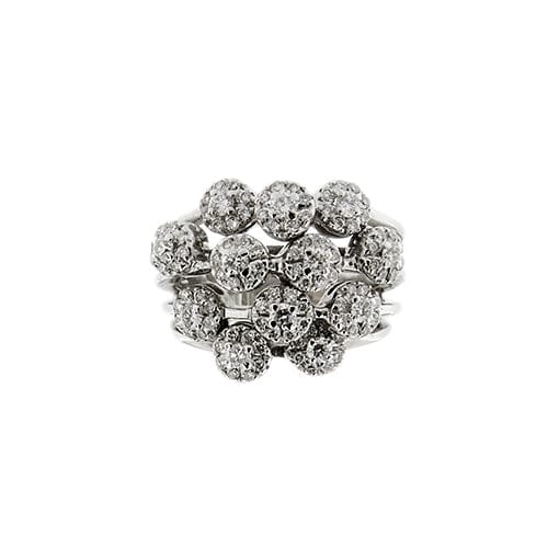 Bague Bague bouquet - Bague bandeau en or blanc 18 ct et diamants 58 Facettes 37456