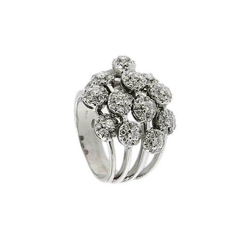 Bague Bague bouquet - Bague bandeau en or blanc 18 ct et diamants 58 Facettes 37456
