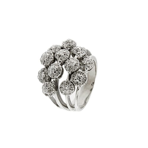 Bague Bague bouquet - Bague bandeau en or blanc 18 ct et diamants 58 Facettes 37456