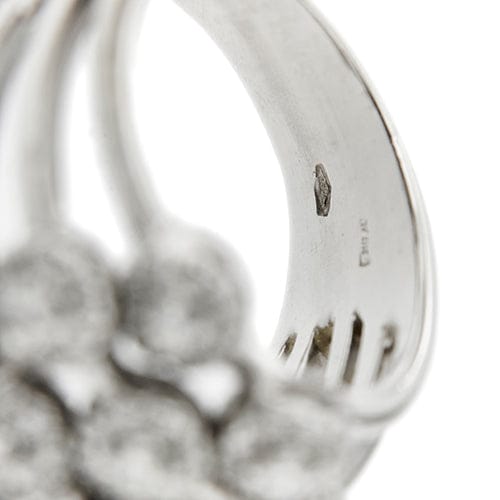 Bague Bague bouquet - Bague bandeau en or blanc 18 ct et diamants 58 Facettes 37456