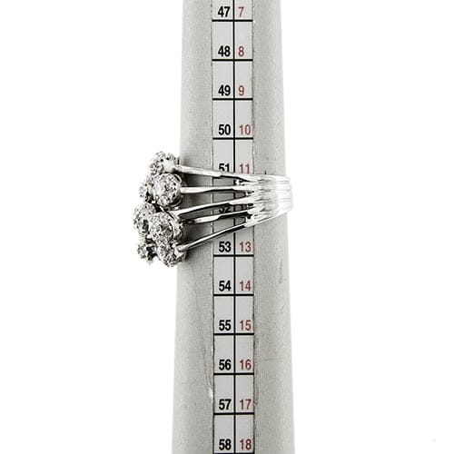 Bague Bague bouquet - Bague bandeau en or blanc 18 ct et diamants 58 Facettes 37456