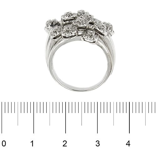 Bague Bague bouquet - Bague bandeau en or blanc 18 ct et diamants 58 Facettes 37456