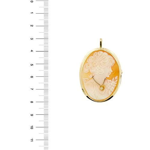 Pendentif Broche pendentif camée ovale en or jaune 18 ct 58 Facettes 37486