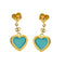 Boucles d'oreilles Damiani - Boucles d’oreilles cœur pendantes en or jaune avec diamants et turquoises 58 Facettes 37515