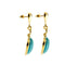Boucles d'oreilles Damiani - Boucles d’oreilles cœur pendantes en or jaune avec diamants et turquoises 58 Facettes 37515