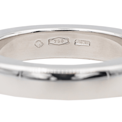 Bague 53 Omega Ruban Confort - Bague alliance en or blanc avec diamant 58 Facettes 3754386CN