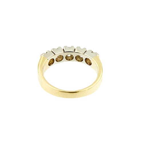 Bague Bague rivière - 5 diamants 0,80 ct en or jaune et blanc 18 kt 58 Facettes 37551