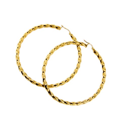 Boucles d'oreilles Boucles d’oreilles créoles en or jaune 18 ct 58 Facettes 37640