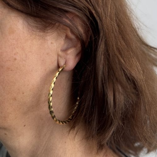 Boucles d'oreilles Boucles d’oreilles créoles en or jaune 18 ct 58 Facettes 37640