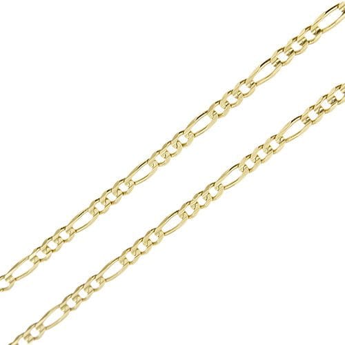Collier Chini - Collier maille Figaro 3+1 en or jaune 18 ct 58 Facettes 37642