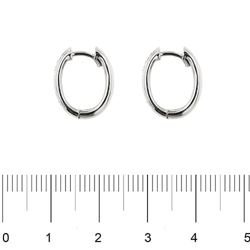 Boucles d'oreilles Boucles d'oreilles créoles ovales en or blanc 18 ct et diamants 58 Facettes 37738