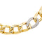 Collier Collier gourmette en or jaune et or blanc 18 carats avec diamants 58 Facettes 3779209CN