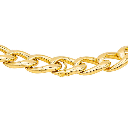 Collier Collier gourmette en or jaune et or blanc 18 carats avec diamants 58 Facettes 3779209CN