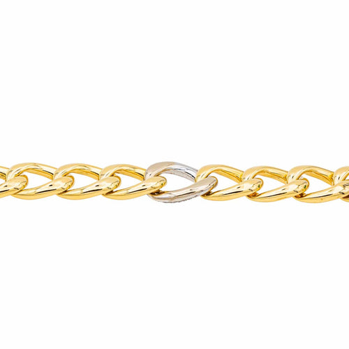 Collier Collier gourmette en or jaune et or blanc 18 carats avec diamants 58 Facettes 3779209CN