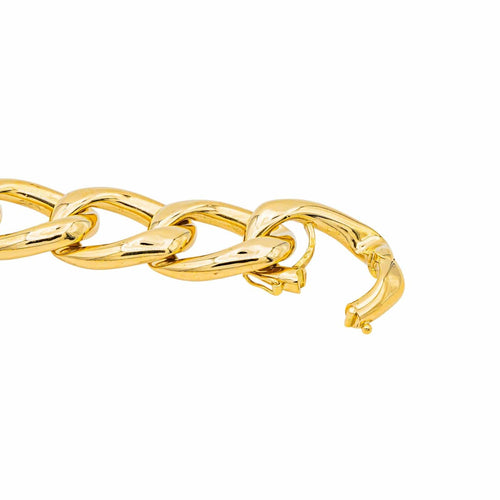 Collier Collier gourmette en or jaune et or blanc 18 carats avec diamants 58 Facettes 3779209CN