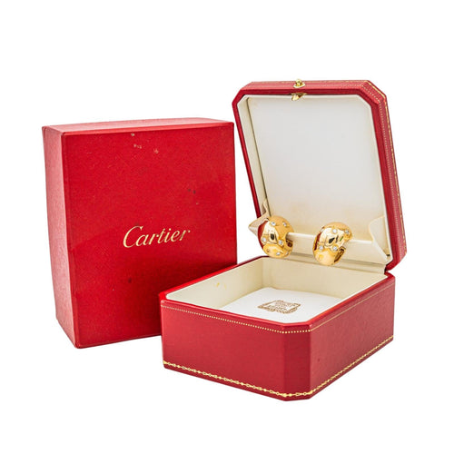 Boucles d'oreilles Cartier - Boucles d’oreilles créoles en or jaune 18 carats et diamants 58 Facettes 3785640CN