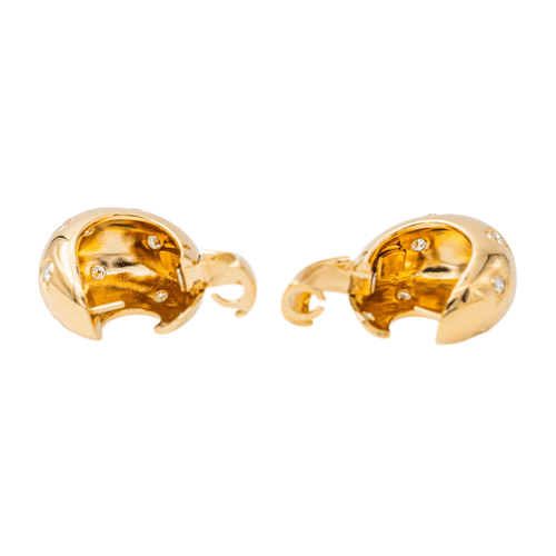 Boucles d'oreilles Cartier - Boucles d’oreilles créoles en or jaune 18 carats et diamants 58 Facettes 3785640CN