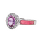 Bague 56 Bague en or blanc 18 carats avec saphir rose et diamants 58 Facettes 3789804CN