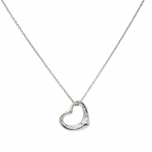 Collier Tiffany & Co - Collier Open Heart en or blanc 18 carats et diamants 58 Facettes 3797977RV