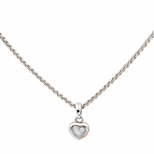 Collier Chopard Happy Diamonds - Collier cœur en or blanc avec diamant 58 Facettes 3798066RV