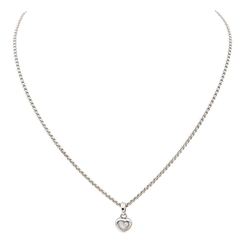 Collier Chopard Happy Diamonds - Collier cœur en or blanc avec diamant 58 Facettes 3798066RV