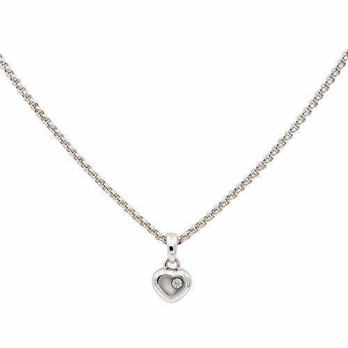 Collier Chopard Happy Diamonds - Collier cœur en or blanc avec diamant 58 Facettes 3798066RV