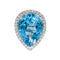 Bague 51.5 Bague cocktail en or blanc avec topaze bleue et diamants 58 Facettes 3798774CN
