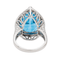 Bague 51.5 Bague cocktail en or blanc avec topaze bleue et diamants 58 Facettes 3798774CN