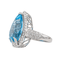 Bague 51.5 Bague cocktail en or blanc avec topaze bleue et diamants 58 Facettes 3798774CN