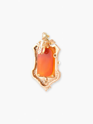 Pendentif Pendentif camée en or rose 18k avec perles et diamants 58 Facettes 210045