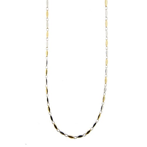 Collier Jessica - Collier à segments cylindriques en or jaune et or blanc 18 ct 58 Facettes 38029