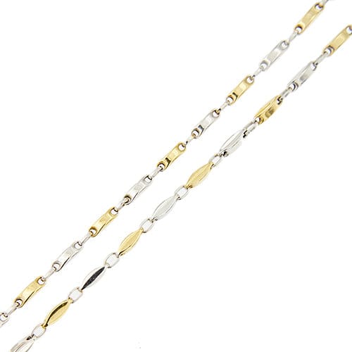 Collier Jessica - Collier à segments cylindriques en or jaune et or blanc 18 ct 58 Facettes 38029