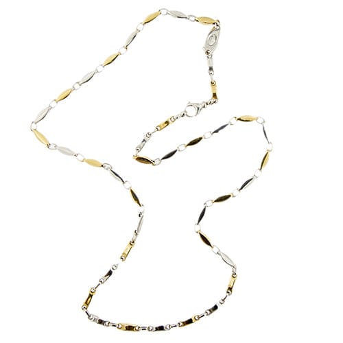 Collier Jessica - Collier à segments cylindriques en or jaune et or blanc 18 ct 58 Facettes 38029