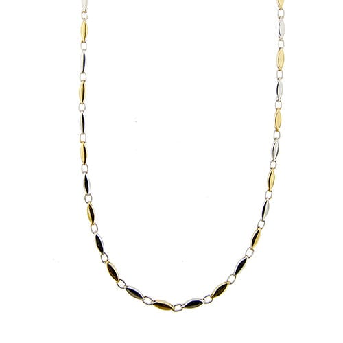 Collier Jessica - Collier à segments cylindriques en or jaune et or blanc 18 ct 58 Facettes 38029