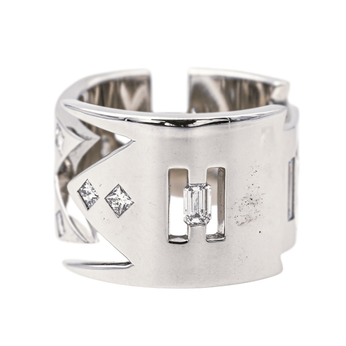Bague 53 Bague en or blanc 18 carats sertie de diamants 58 Facettes 3803324CN