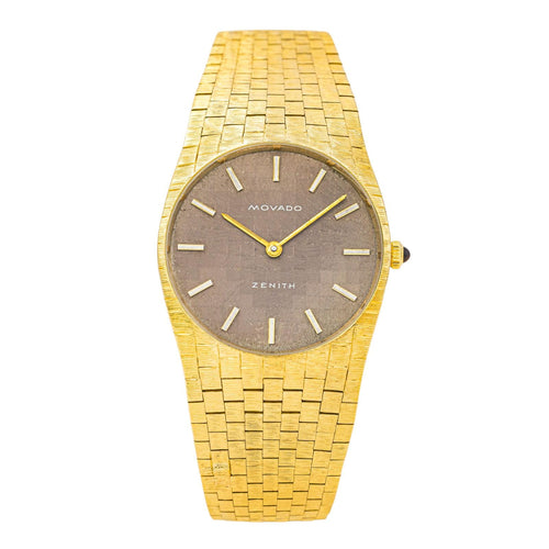 Montre Zenith/Movado - Montre en or jaune 18 carats œil de tigre 58 Facettes 3810565CN
