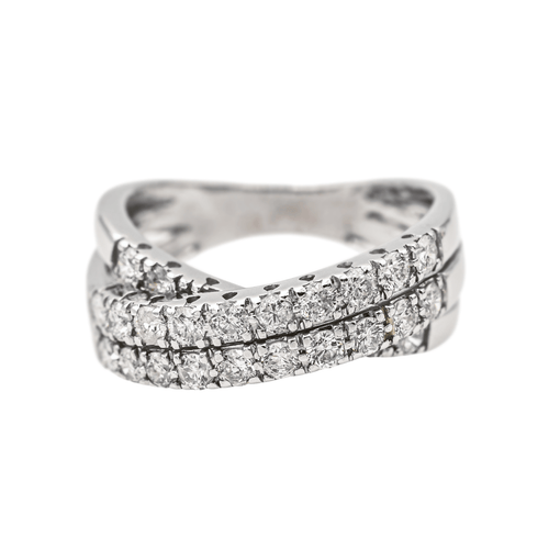 Bague 54 Bague pavée en or blanc 18 carats et diamants 58 Facettes 3814687CN