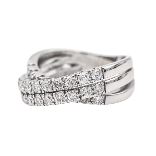 Bague 54 Bague pavée en or blanc 18 carats et diamants 58 Facettes 3814687CN
