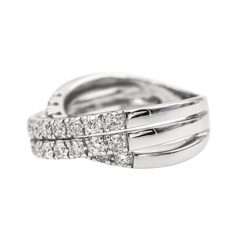 Bague 54 Bague pavée en or blanc 18 carats et diamants 58 Facettes 3814687CN