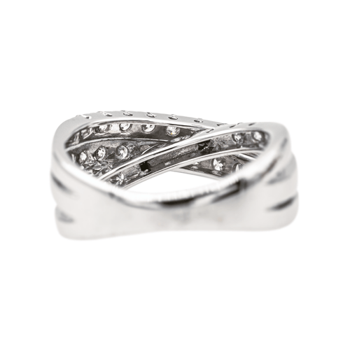 Bague 54 Bague pavée en or blanc 18 carats et diamants 58 Facettes 3814687CN