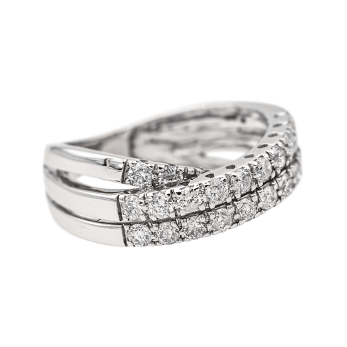 Bague 54 Bague pavée en or blanc 18 carats et diamants 58 Facettes 3814687CN