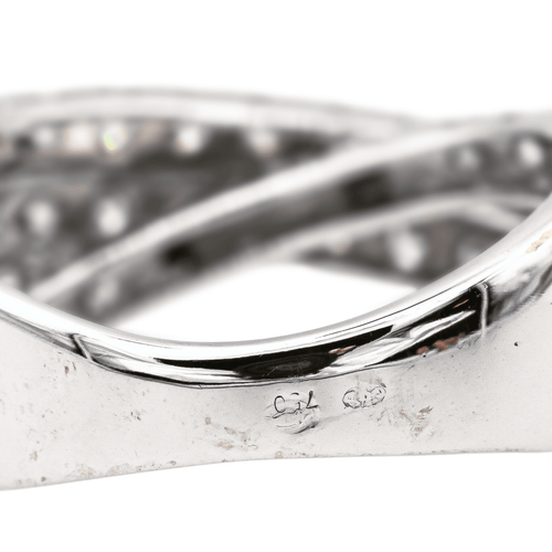 Bague 54 Bague pavée en or blanc 18 carats et diamants 58 Facettes 3814687CN