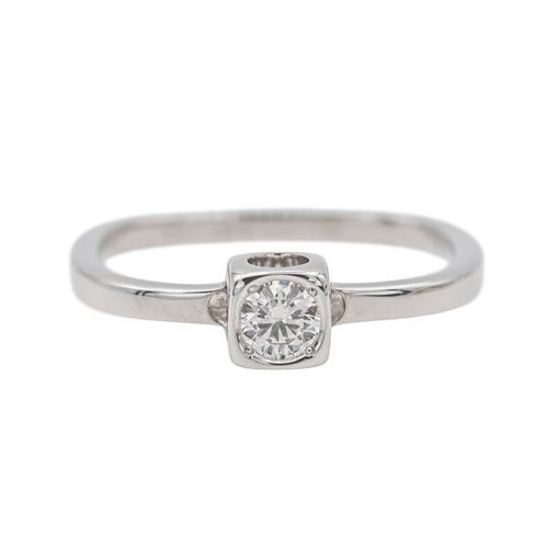 Bague 51 Dinh Van Le Cube - Bague solitaire en or blanc avec diamant 58 Facettes 3823482RV