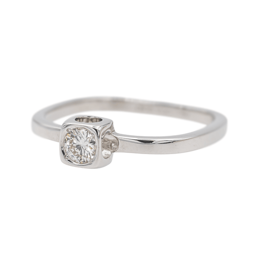 Bague 51 Dinh Van Le Cube - Bague solitaire en or blanc avec diamant 58 Facettes 3823482RV