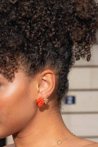 Boucles d'oreilles Dior Pré Catelan - Boucles d’oreilles clips en or jaune et blanc, diamants et corail 58 Facettes 3836859RV