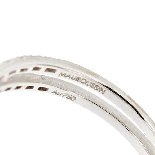 Bague 55 Mauboussin Al bivio - Bague double anneau en or blanc 18 carats et diamants 58 Facettes 38611