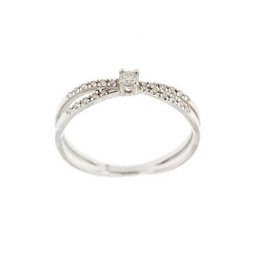 Bague 55 Mauboussin Al bivio - Bague double anneau en or blanc 18 carats et diamants 58 Facettes 38611