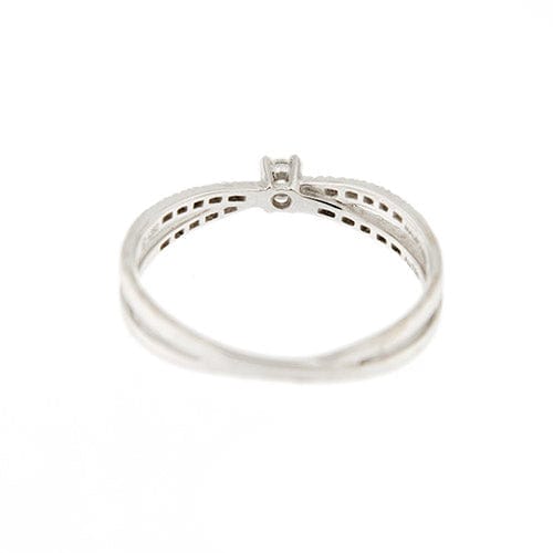 Bague 55 Mauboussin Al bivio - Bague double anneau en or blanc 18 carats et diamants 58 Facettes 38611