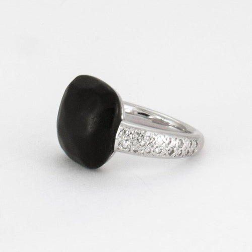 Bague 47 POMELLATO - CAPRI - Bague or gris, Jais et diamants 58 Facettes DV0172-1